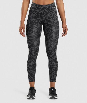 Legginsy Damskie Gymshark Treningowe Czarne | PL 2242KOR